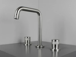 Super Inox Смеситель для раковины с 3 отверстиями из нержавеющей стали Rétro 0281110x