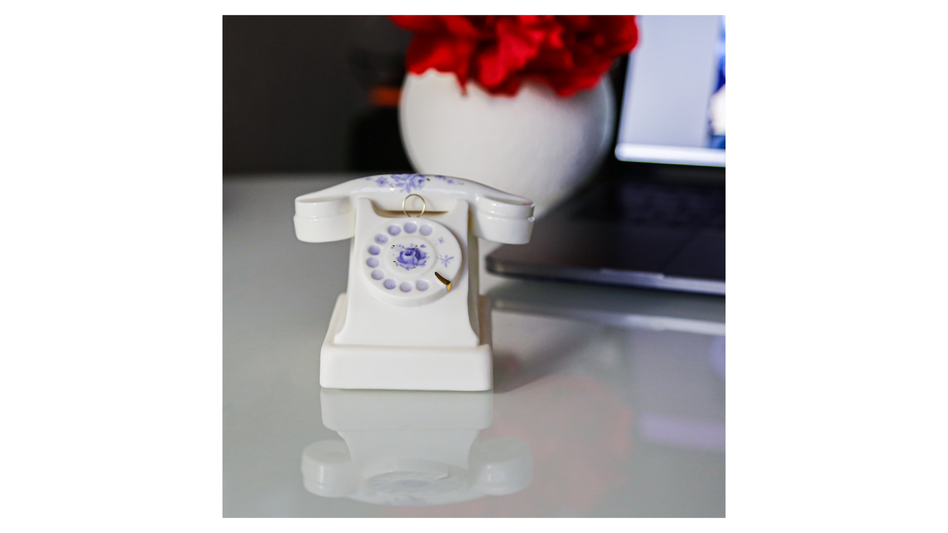 10651381 RUPOR manufactory Украшение ТЕЛЕФОН синие розы Фарфор  - Вид №3