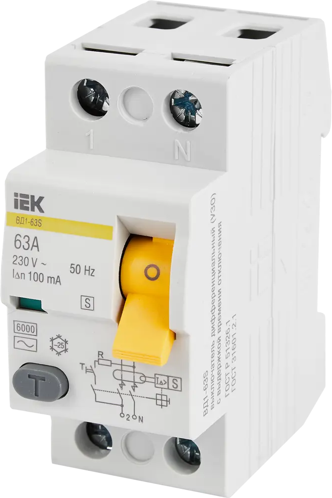 УЗО IEK ВД1-63S 2Р - защита от токов утечки в электросетях 82309850