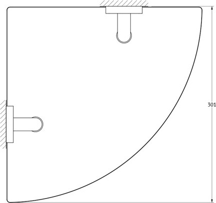 AVA 055 Полка угловая 3-х ярусная 30 cm ELLUX Avantgarde - Вид №1