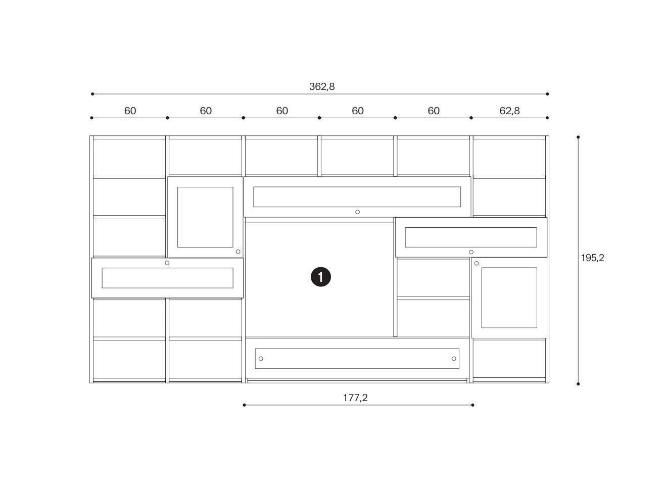 Оборудованная стена Giessegi день за днем ARCH-00002681 - Вид №2