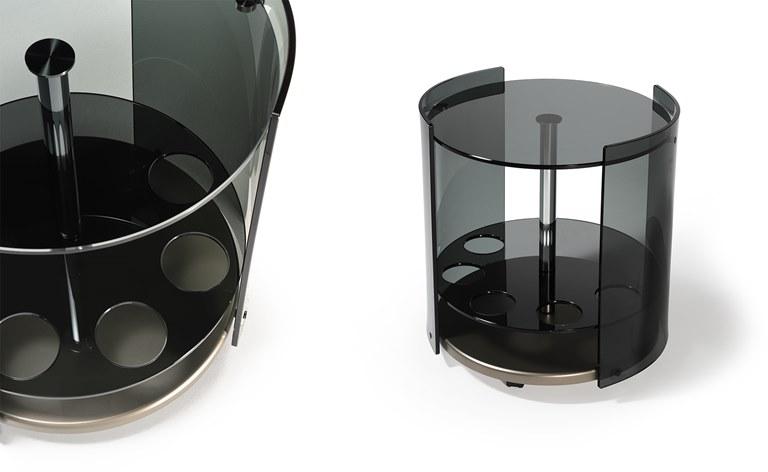 Reflex Круглый стеклянный журнальный столик на колесиках sun-id-1421348 - Вид №1