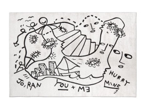 Прямоугольный тканевый ковер