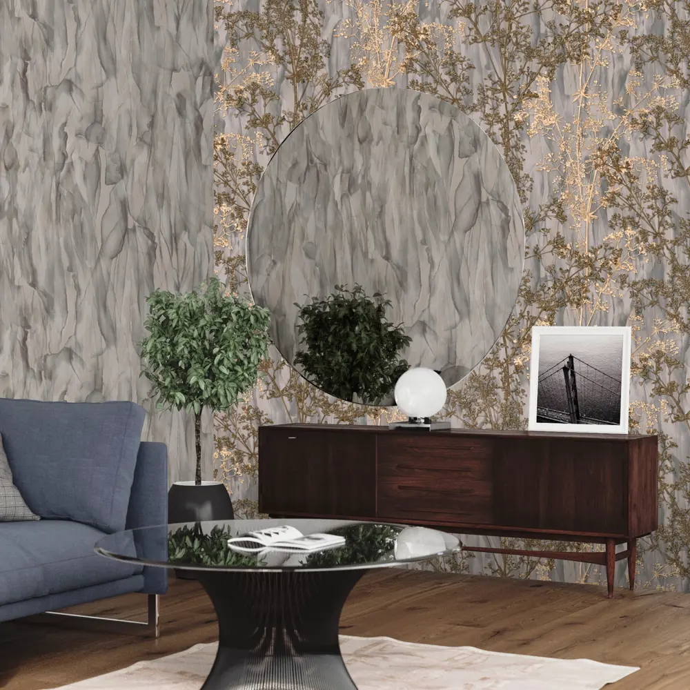Обои флизелиновые Euro Decor Fjord темно-серые 1.06 м ED7113-23 88475912 STLM-2185647 - Вид №3