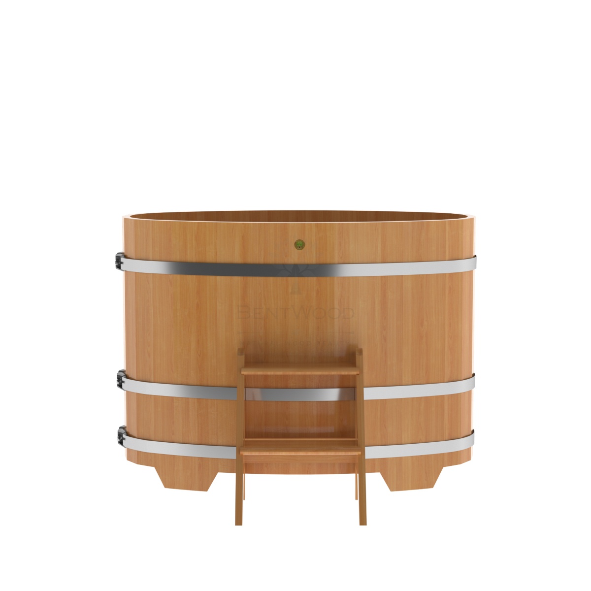 1133 Купель овальная из лиственницы 0,69х1,31х1,0 натуральная премиум Alyarus  - Вид №3