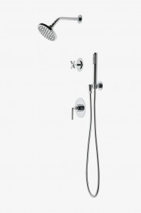 FLSP09 Комплект для душа Flyte с балансировкой давления с 6-дюймовой лейкой для дождя, ручным душем и перекрестной перекрестной ручкой Waterworks