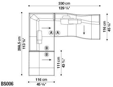 B&B Italia Модульный угловой диван из ткани Bend sun-id-1444225 - Вид №28