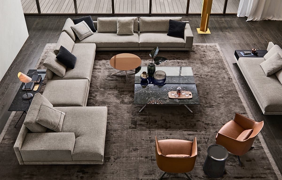 Мраморный прямоугольный низкий журнальный столик Poliform ARCH-00030273 - Вид №5