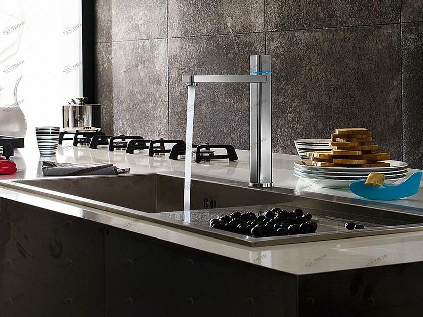 Nobili Rubinetterie Электронный хромированный кухонный смеситель на одно отверстие Loop e E90713cr