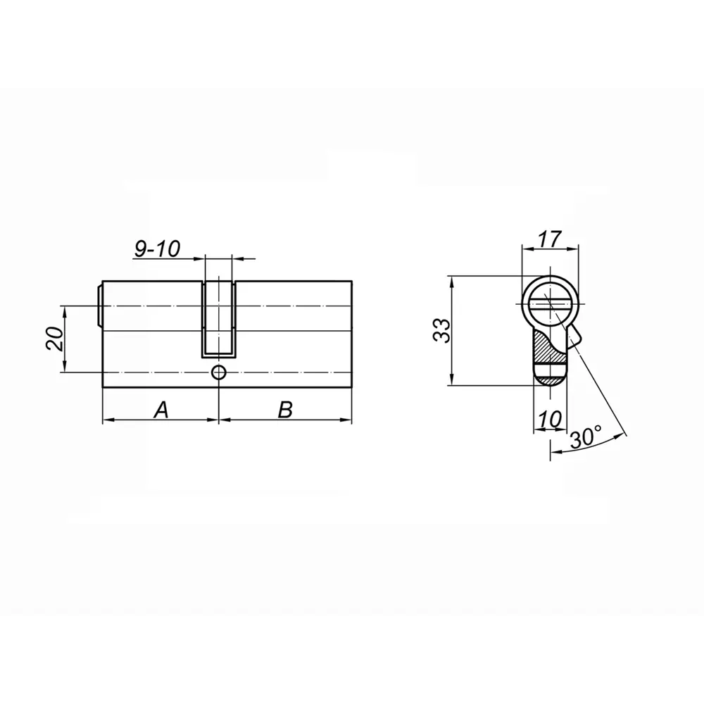 Цилиндр Palladium, 35x45 мм, ключ/ключ, цвет золото, без вертушки STLM-2105506 - Вид №3