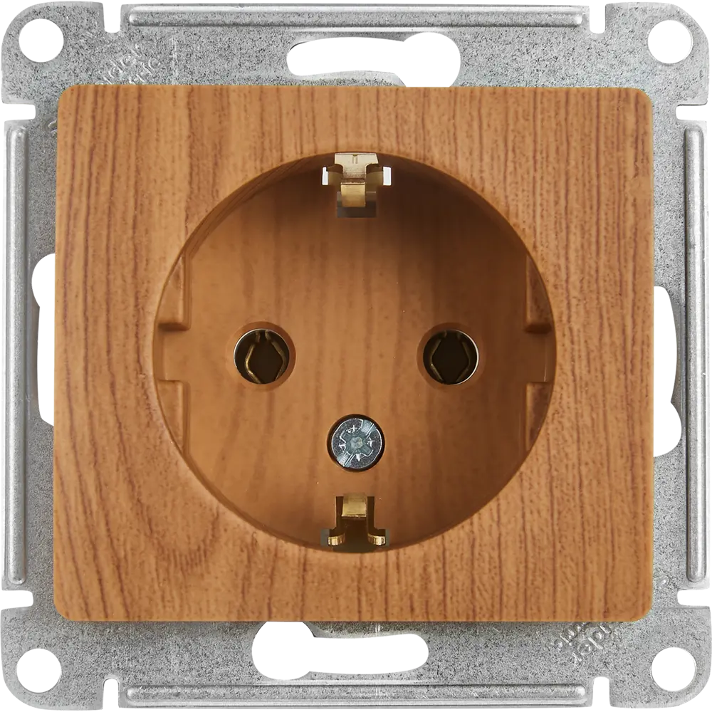 Розетка встраиваемая Systeme Electric Glossa с заземлением цвет дуб STLM-2028020