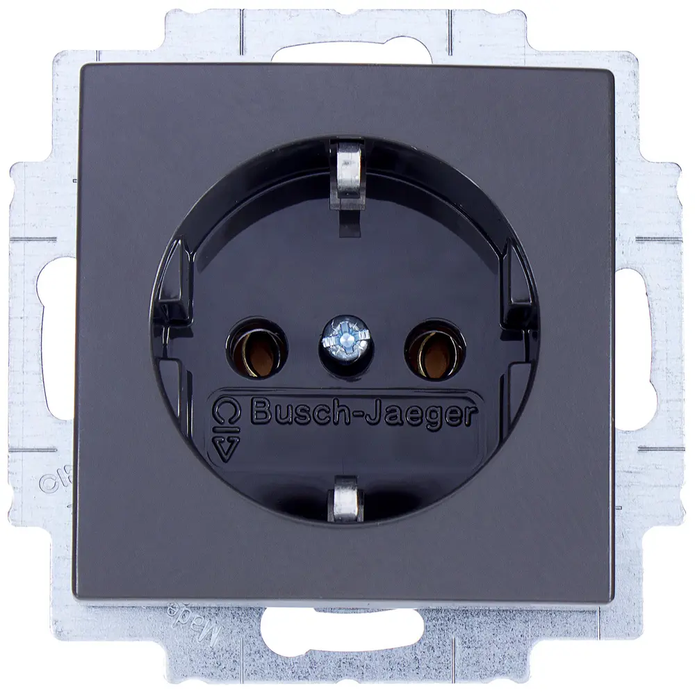 Розетка ABB BJB Basic 55 Шато с заземлением цвет чёрный STLM-2191049