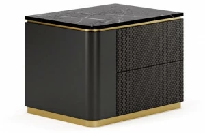 SM Living Couture Прикроватная тумбочка из лакированной древесины с мраморной столешницей Couture Cmd_01