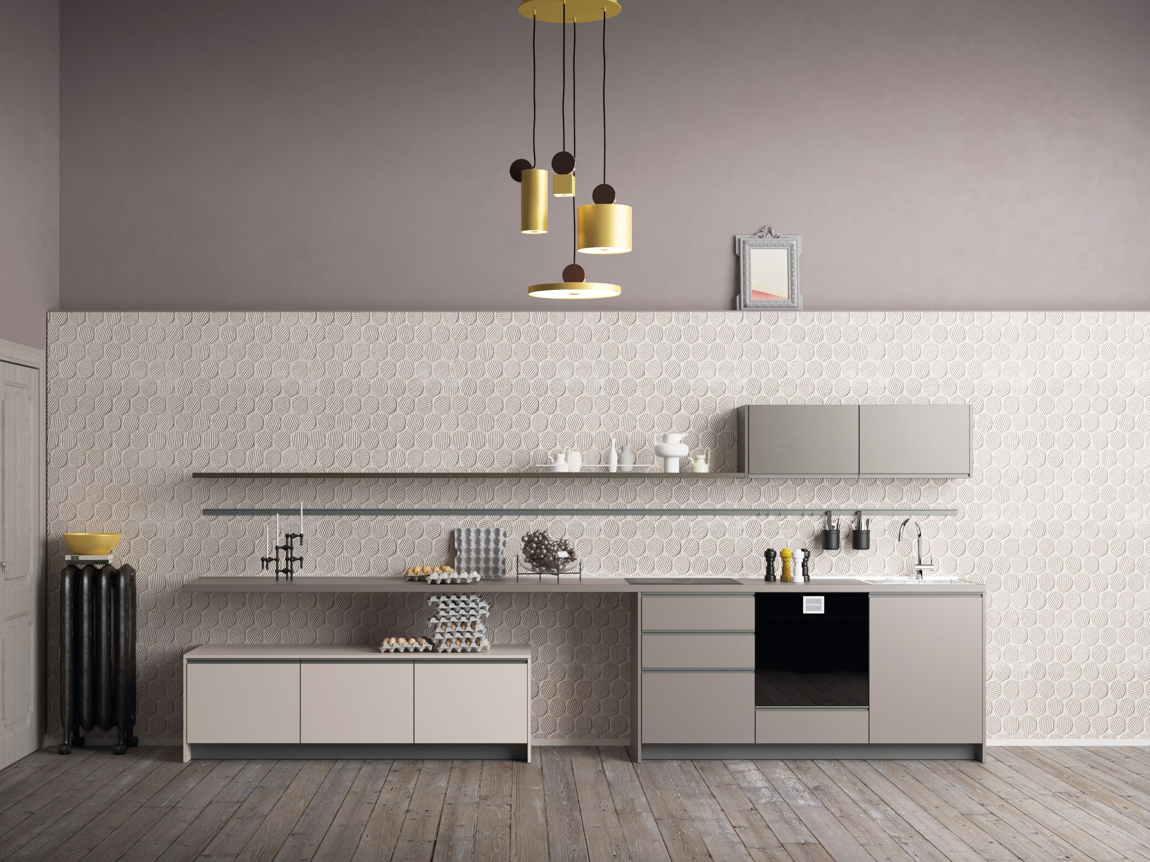 Линейная секционная кухня De Rosso For_Me ARCH-00120891