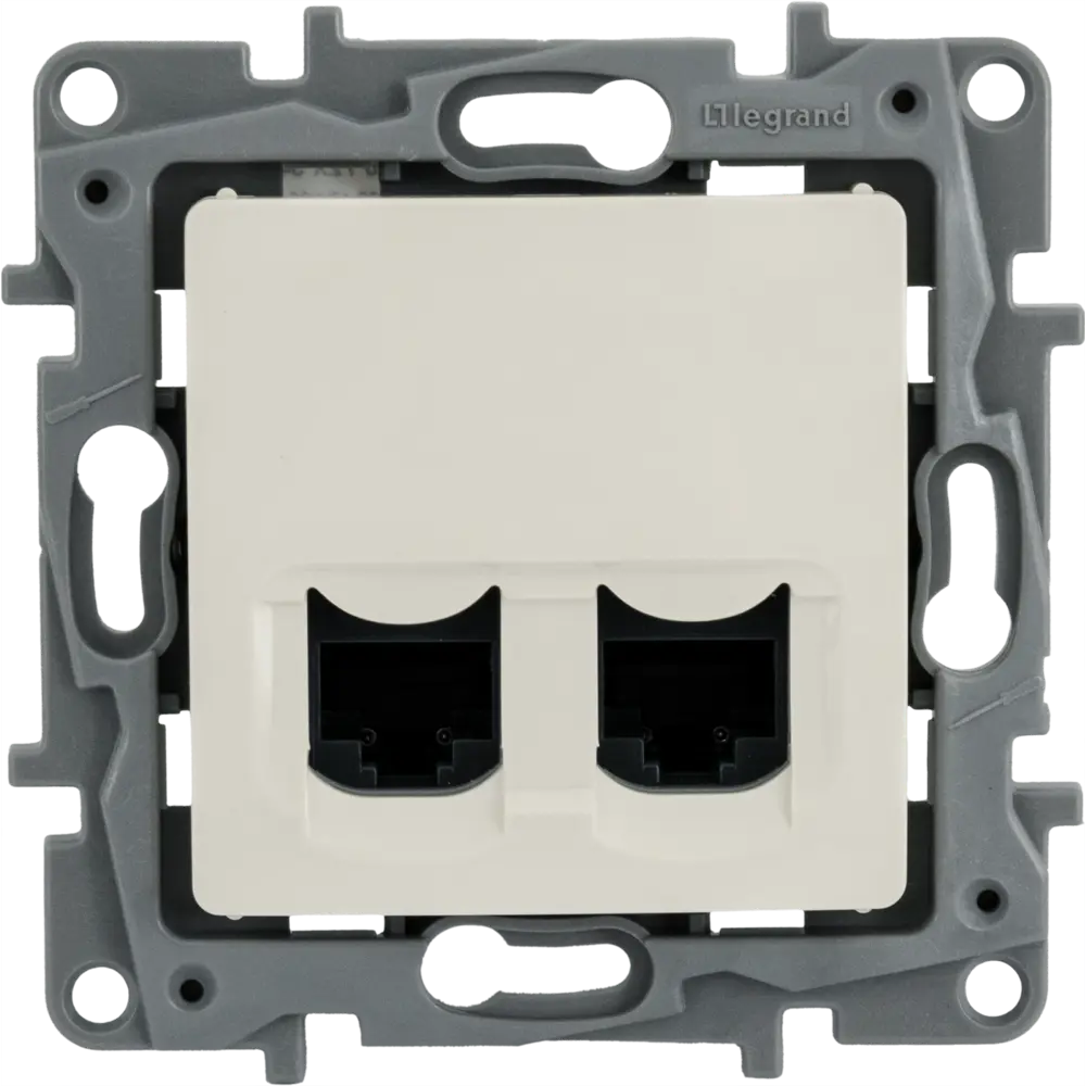 Розетка компьютерная двойная RJ45 категория 6 UTP - Legrand Etika - слоновая кость STLM-2125205