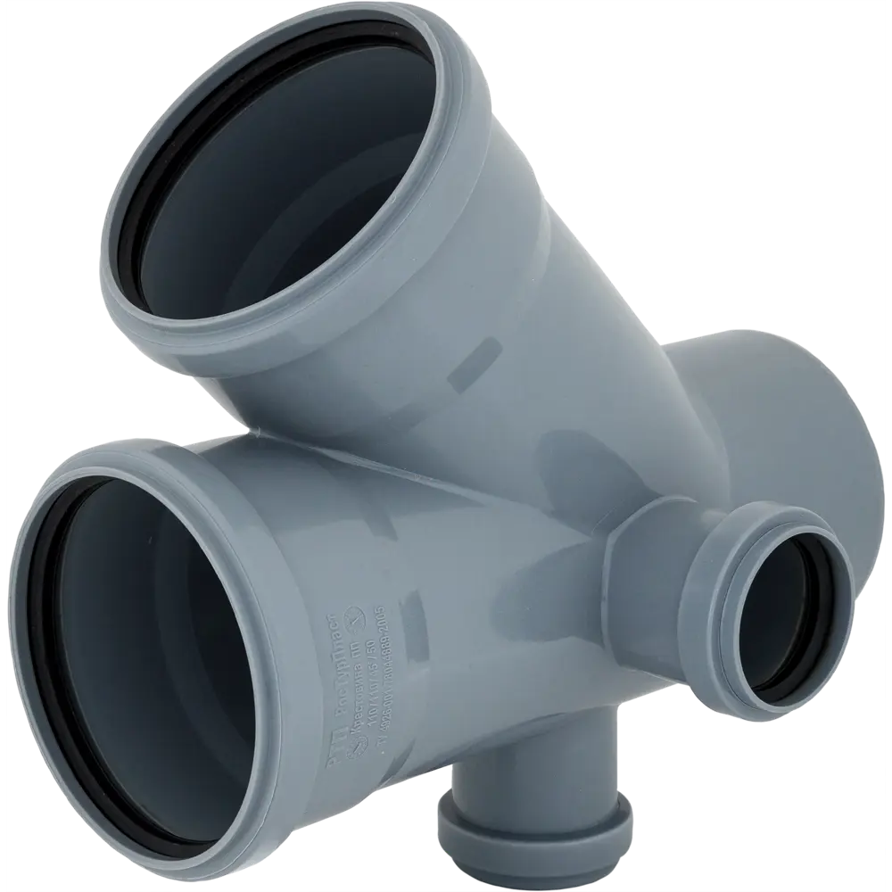 Крестовина двухплоскостная, 45 градусов, 110х110х50 мм, полипропилен РОСТУРПЛАСТ STLM-2183048
