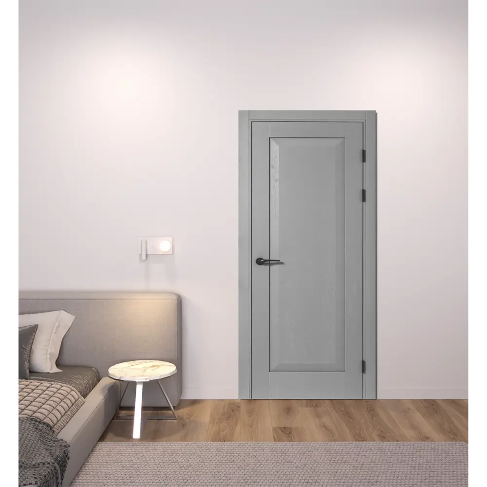 Комплект двери Альпика глухая 60x200 см полипропилен цвет графит вуд с добором 150 мм PORTIKA STLM-2058182 - Вид №1