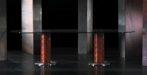 Italy Dream Design Овальный кожаный стол Rolling