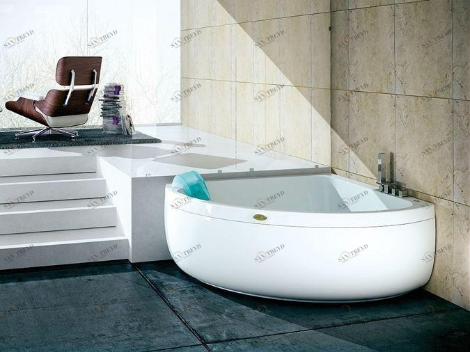 Jacuzzi® Угловая гидромассажная ванна с хромотерапией Aquasoul sun-id-1350077