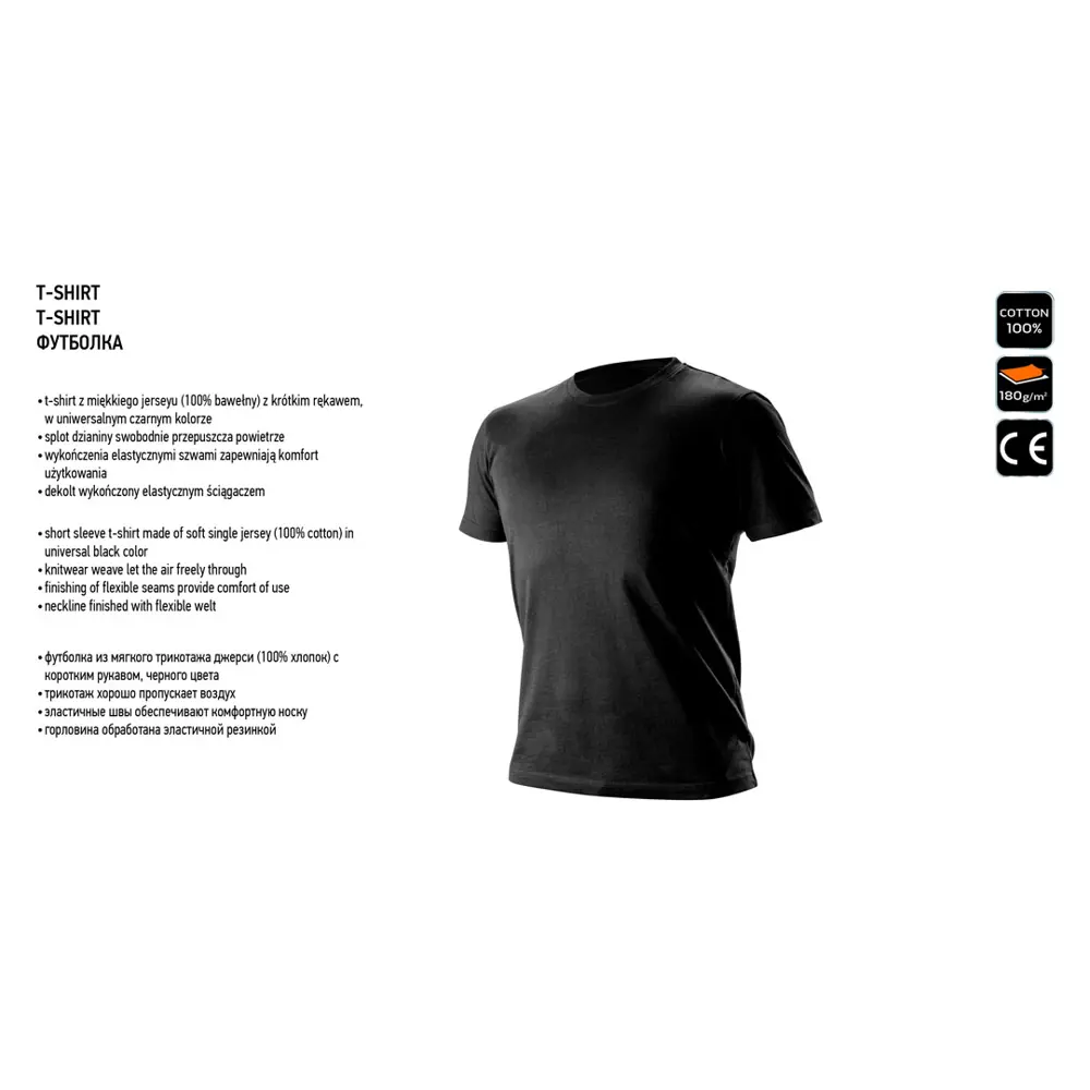 Футболка мужская Neo Tools хлопок 100% черная размер XXL рост 200 STLM-2151894 - Вид №1