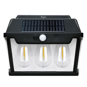 Светильник уличный настенный светодиодный на солнечных батареях Smartbuy 3 лампы с датчиком движения цвет черный/прозрачный