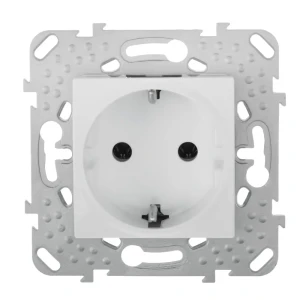 Розетка встраиваемая Systeme Electric Unica с заземлением, цвет белый 10156172 STLM-2116710