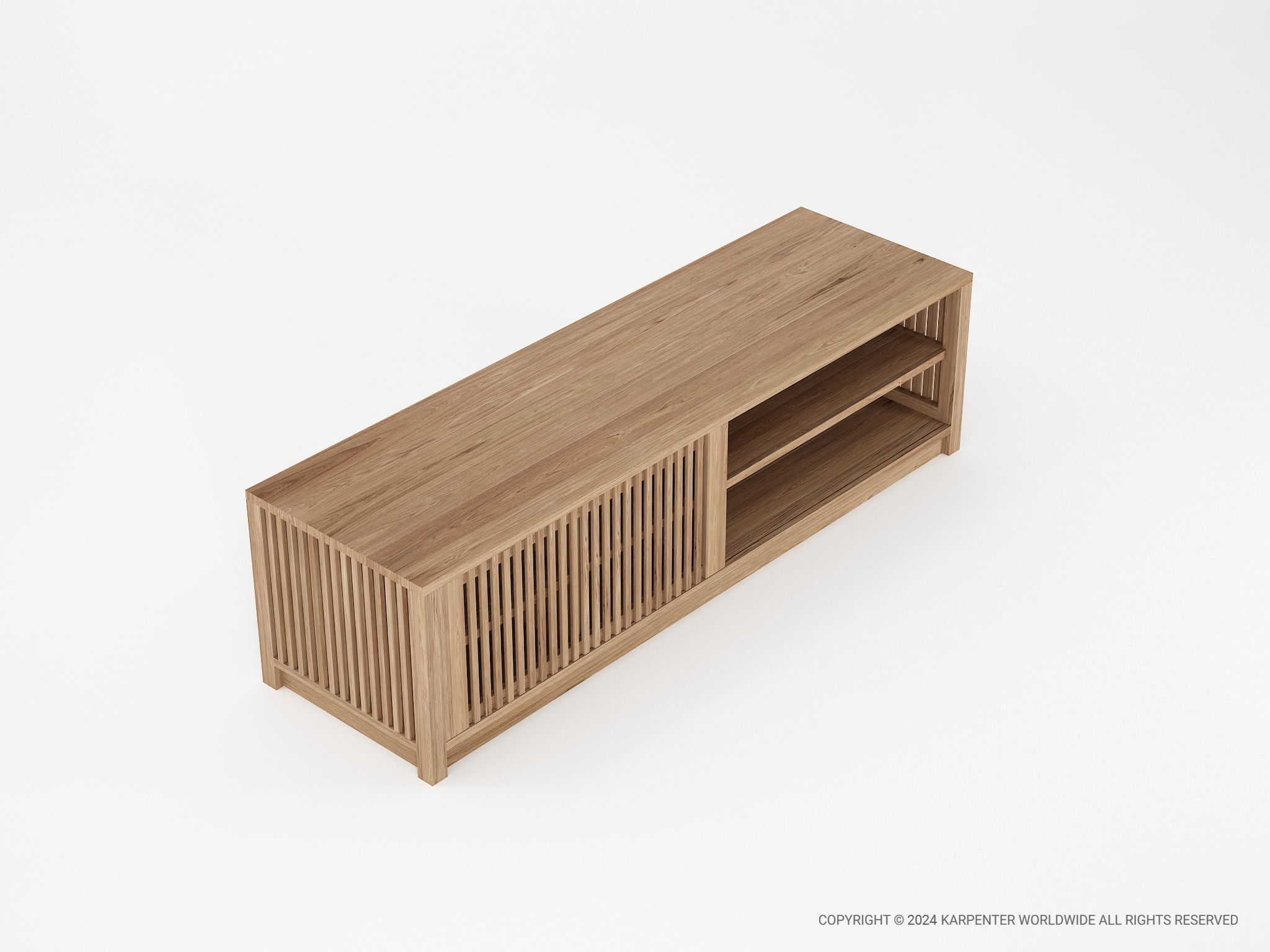 Деревянный шкаф для телевизора с раздвижными дверями KARPENTER Ray ARCH-00147709 - Вид №7