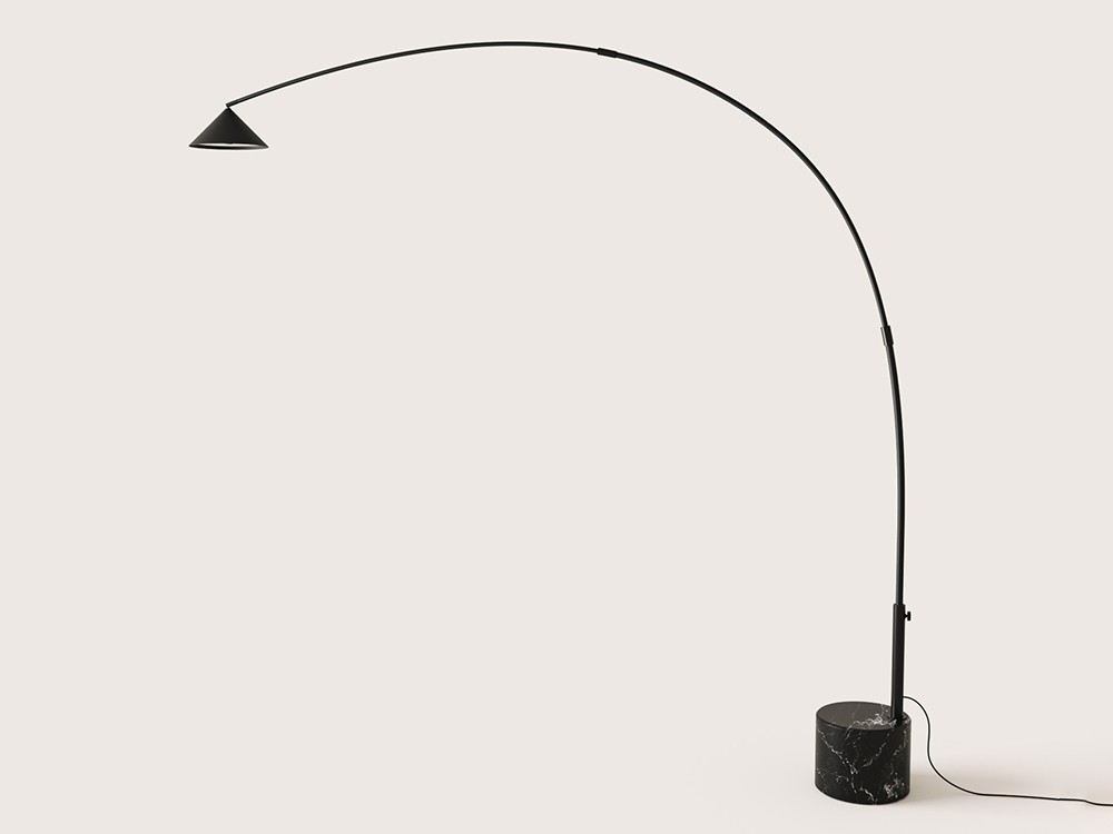 101060 Торшер черный / черный мрамор Aromas del Campo Hinoo 