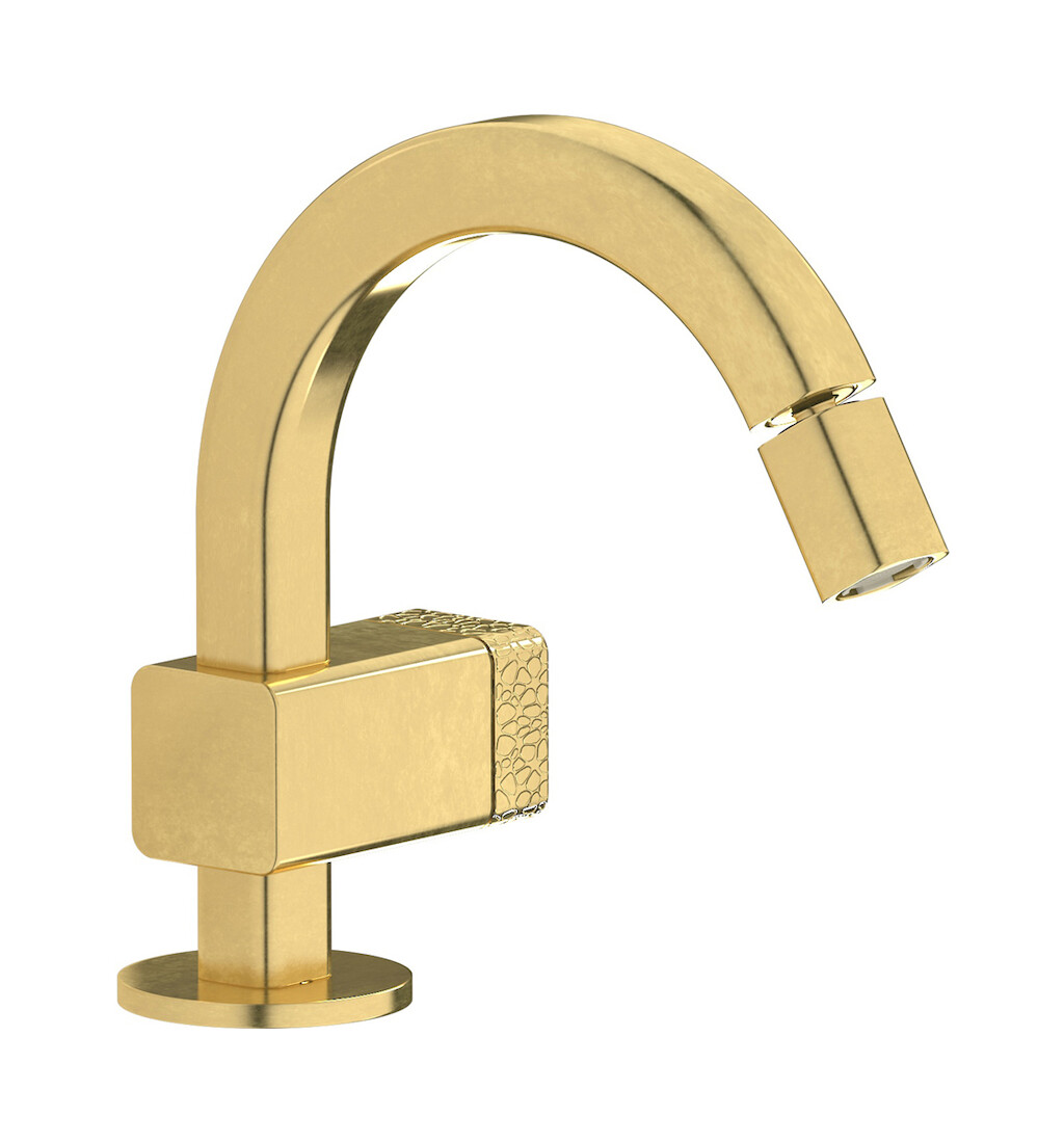 Прогрессивный смеситель для биде на 1 отверстие в комплекте с донным клапаном. WE ARE IB eo220on_2 Natural Brass Elio