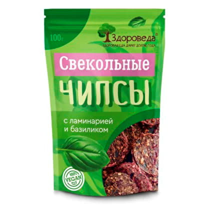Свекольные чипсы с ламинарией и базиликом Здороведа 100 г Santreyd 13066