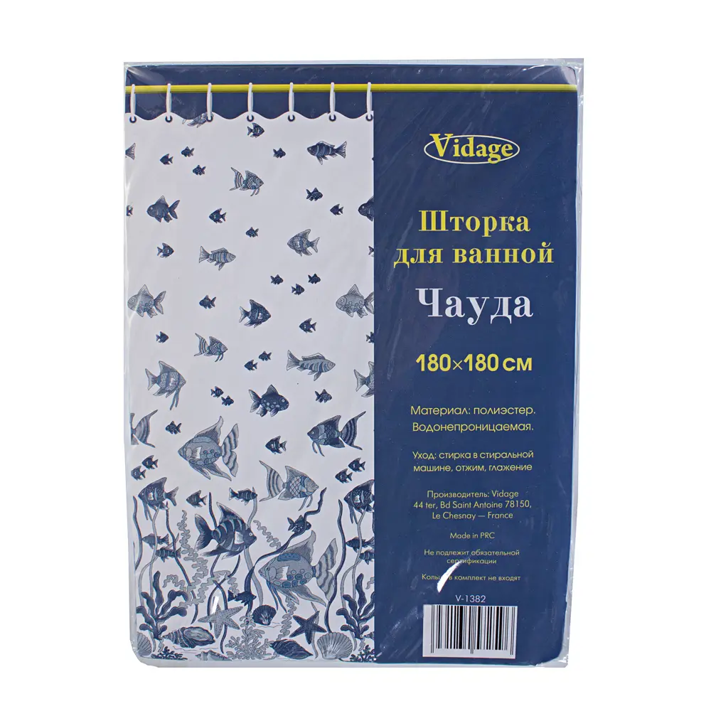 Штора для ванной комнаты «Vidage Чауда» 180х180 см цвет белый Без серии STLM-2196861 - Вид №1