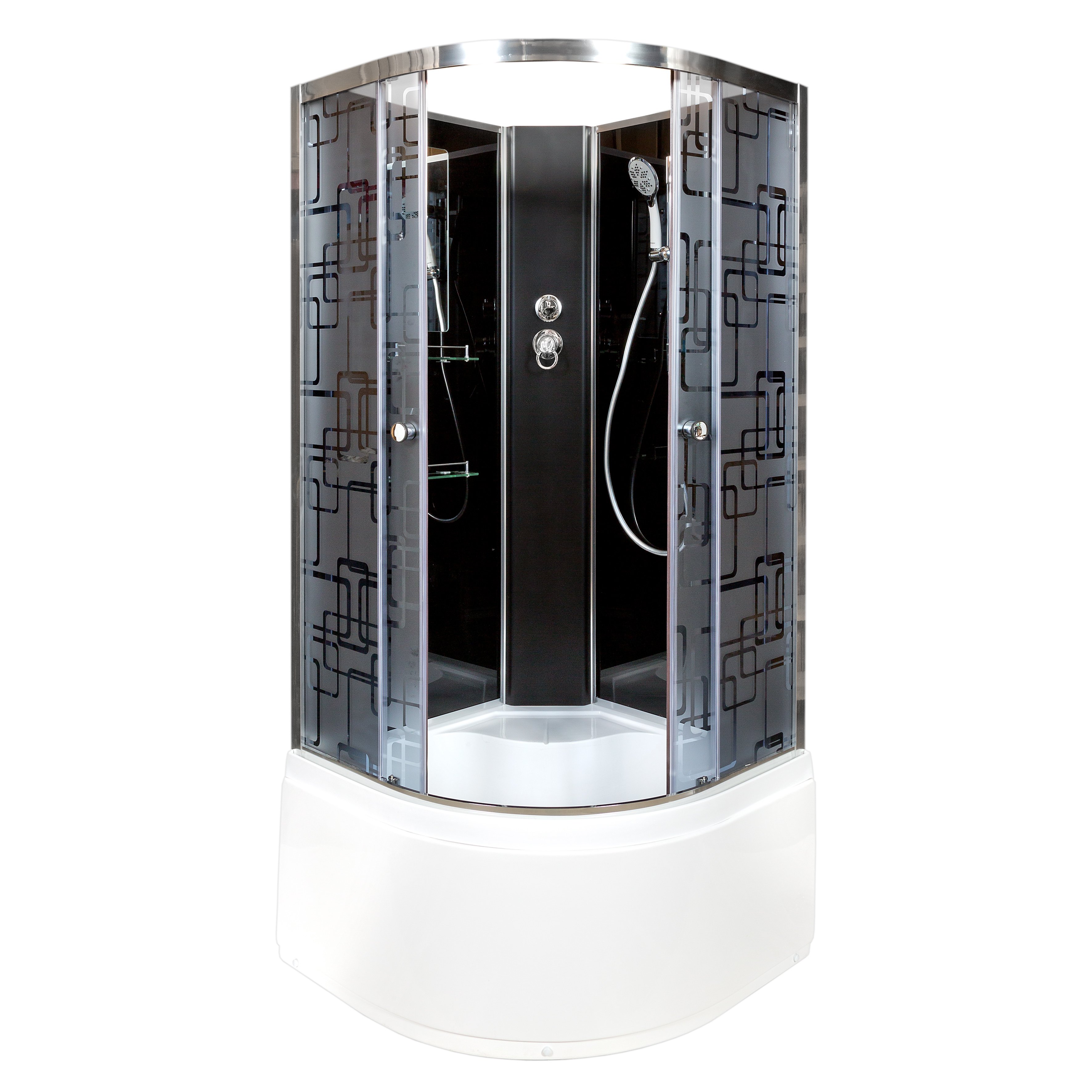 ЕМ1511 R N LED с гм. Душевая кабина DETO Серия EM BМ4590 N (без крыши) BLACK - Вид №15