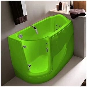 Ванна с гидромассажем GRUPPO TREESSE GEN-X V3317-DX салатовая угловая сидячая с дверью правосторонняя