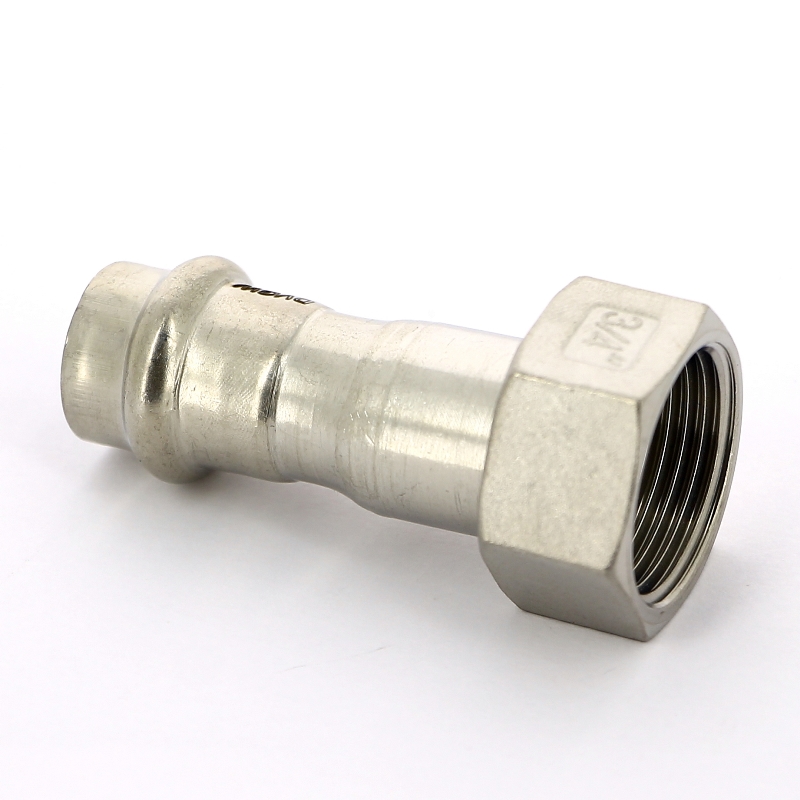 Муфта В-пресс IBP 15 x 3/4" с накидной гайкой и плоской прокладкой нерж.сталь PS43550150600 - Вид №3