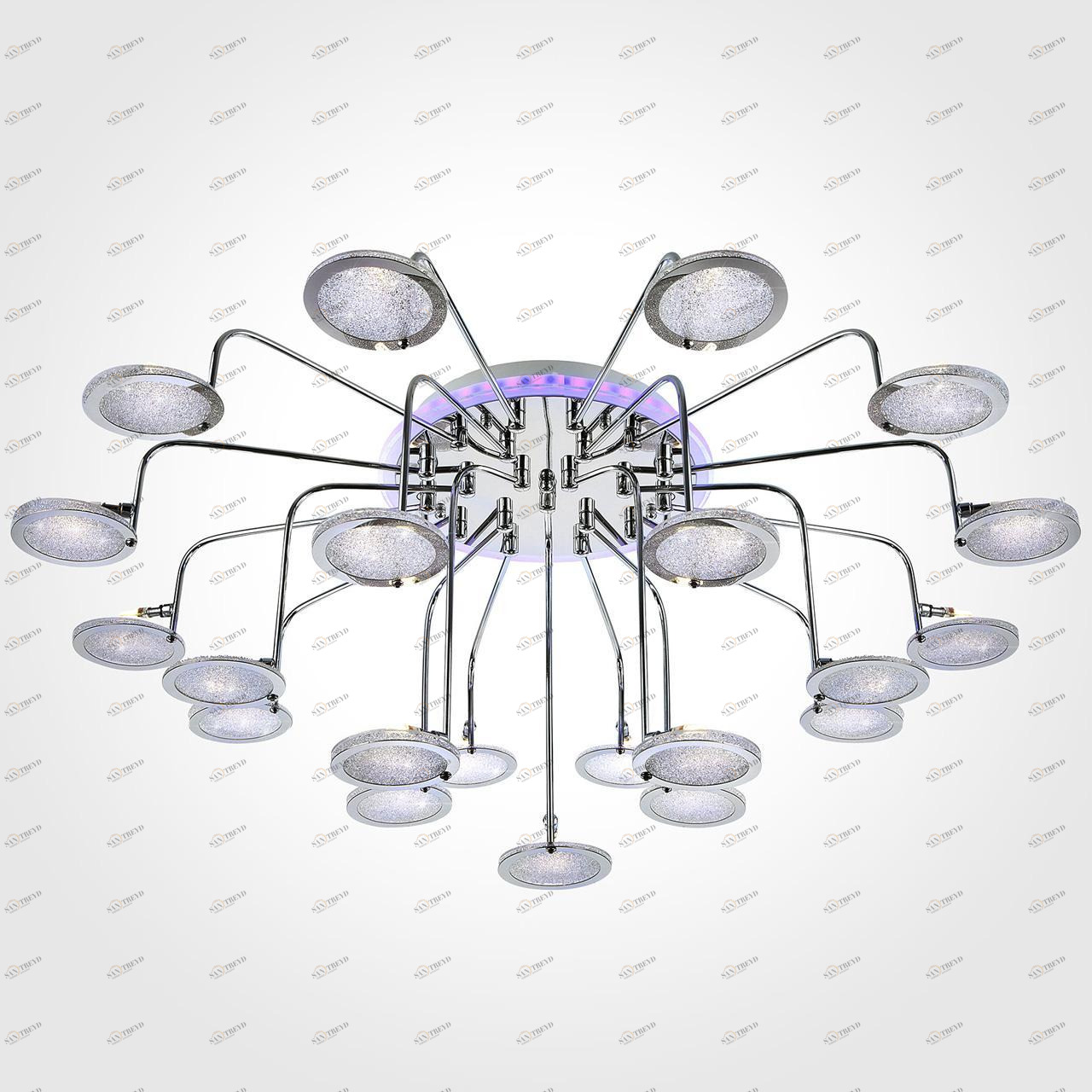 Потолочная люстра Eurosvet Spider 80109/21 хром/синяя+фиолетовая хром EUROSVET ДИЗАЙНЕРСКИЕ, SPIDER 188393 Хром 