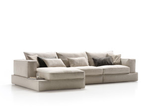 Тканевый диван с полуостровом