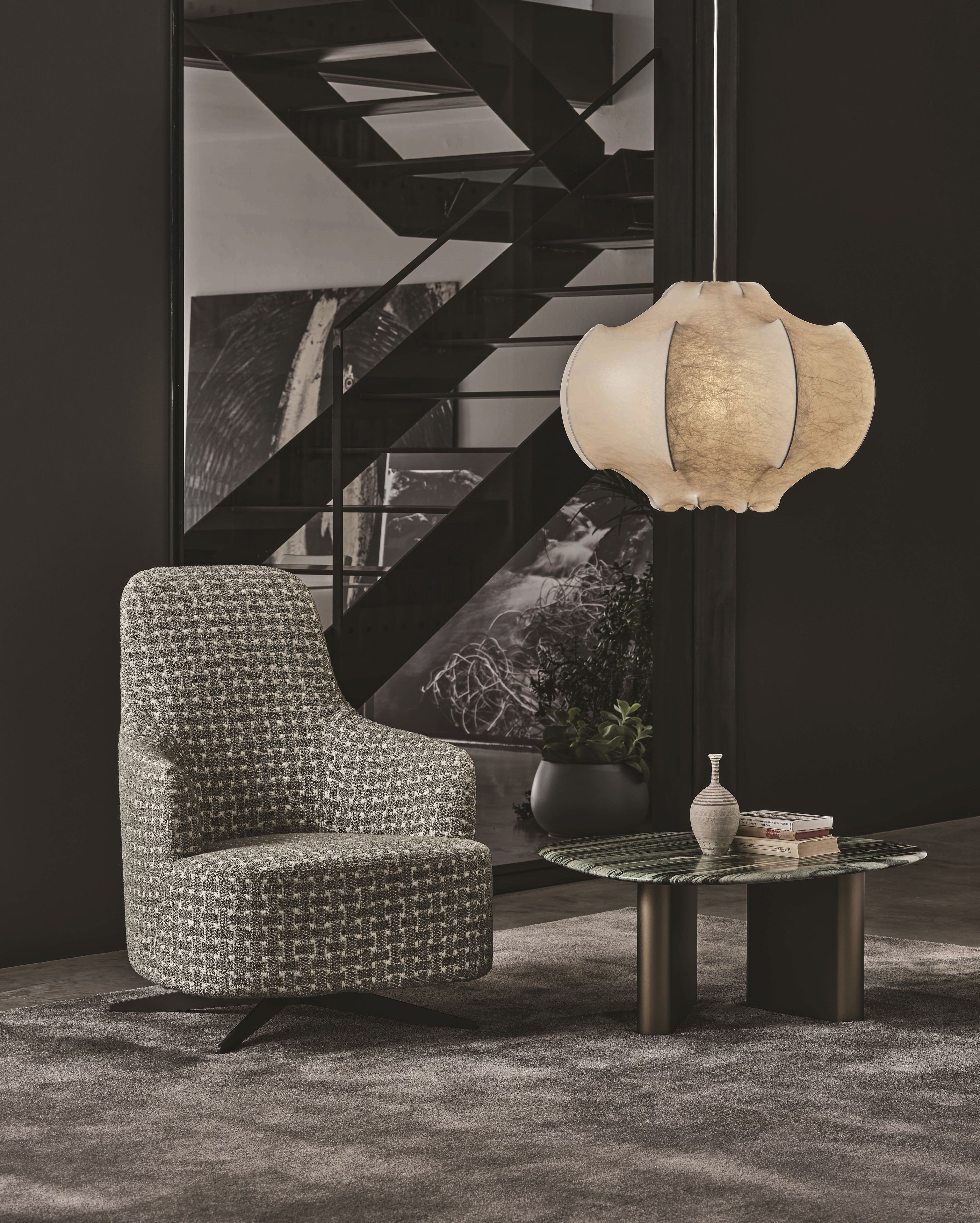 Тканевое вращающееся кресло bergère Porada Soul ARCH-00043216 - Вид №1