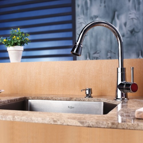 KHU121-23-KPF2220CH-KSD33CH Накладная раковина на столешницу  прямоугольная Krausru  - Вид №9