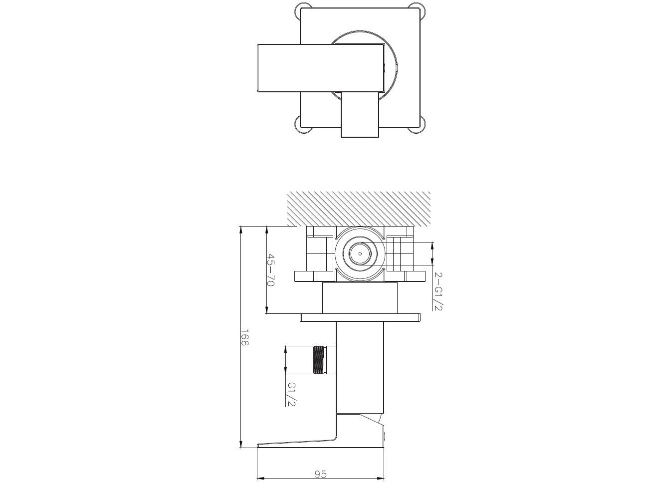 Настенный смеситель для биде с ручным душем OMNIRES Fresh ARCH-00116806 - Вид №2