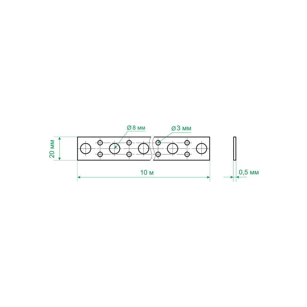 Перфорированная лента прямая 20х05 10 м цвет серый Santreyd STLM-2005288 - Вид №2