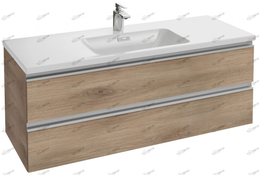 EB2021-RA-E16 Мебель под раковину-столешницу 120 см, 2 выдвижных ящика, встроенные ручки Jacobdelafon VOX Santreyd