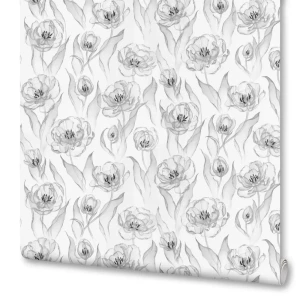 Обои флизелиновые Артекс Тюльпан белые 1.06 м 10532-02