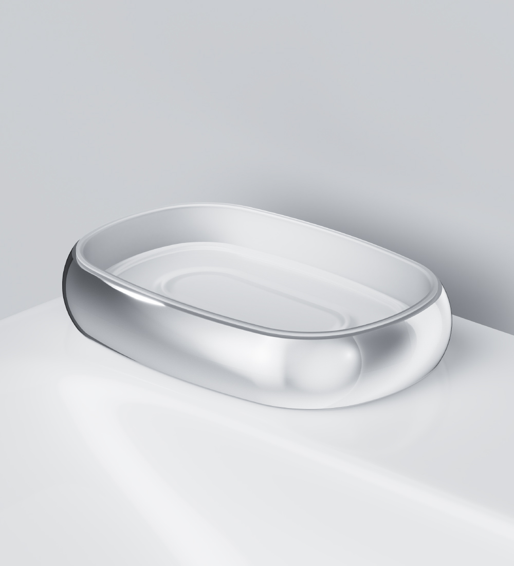 A3031200 Стеклянная мыльница отдельно стоящая хром шт AM.PM Sensation - Вид №1