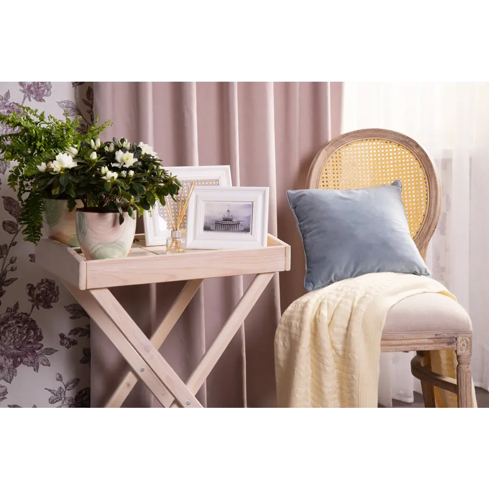 Подушка «Бархат», 40х40 см, цвет серый/голубой LINEN WAY STLM-2082640 - Вид №4