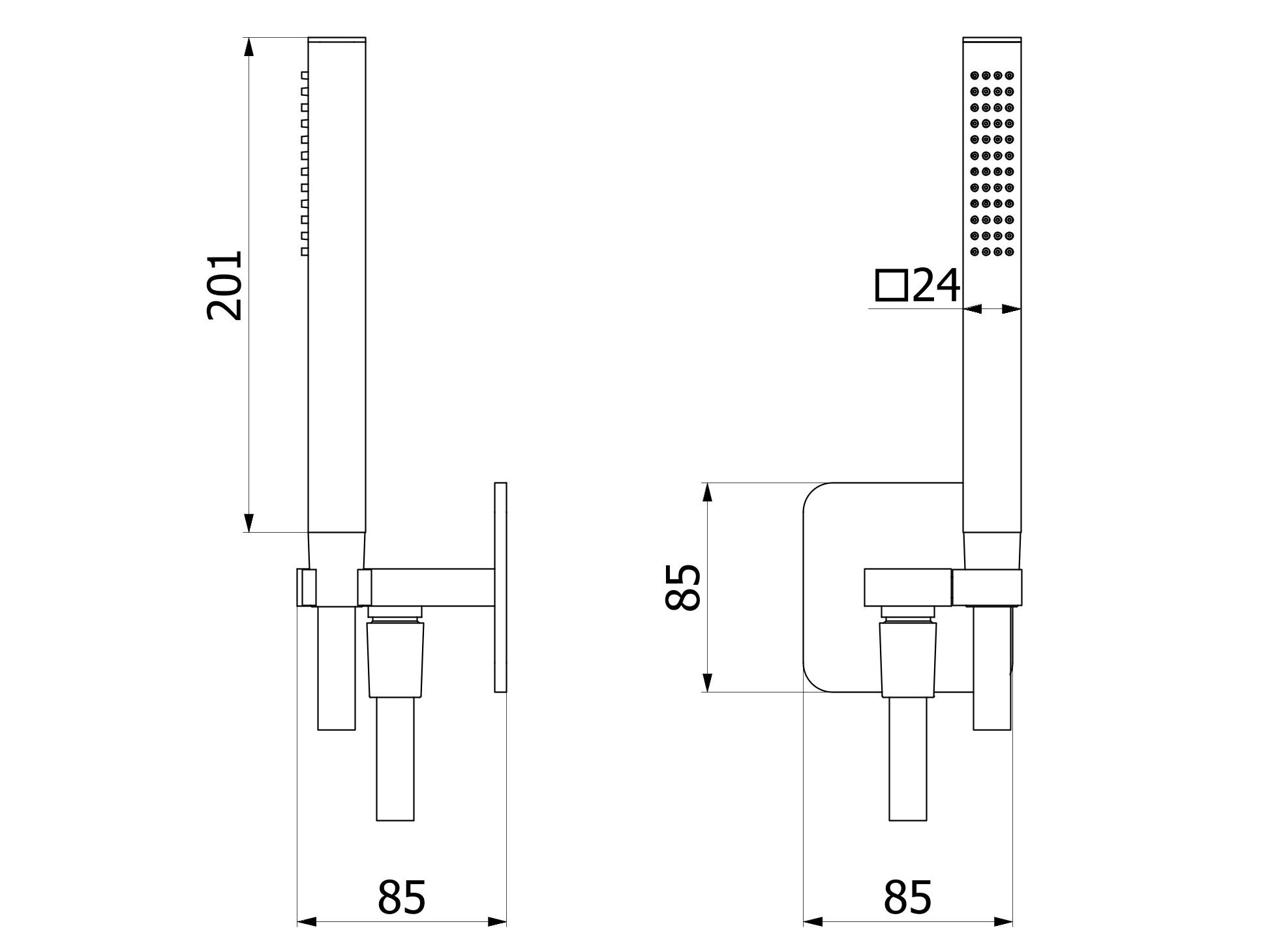 Настенный ручной душ с держателем IB Shower &amp ARCH-00068887 - Вид №2