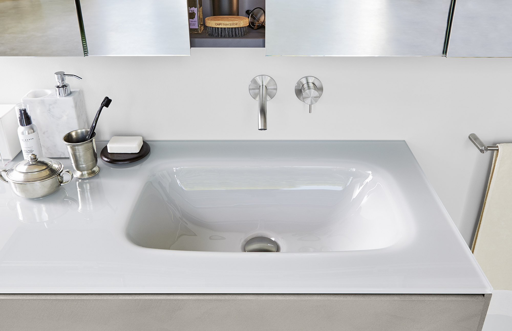 Rexa Design Встроенная столешница для умывальника из стекла REXA-ST112  - Вид №2