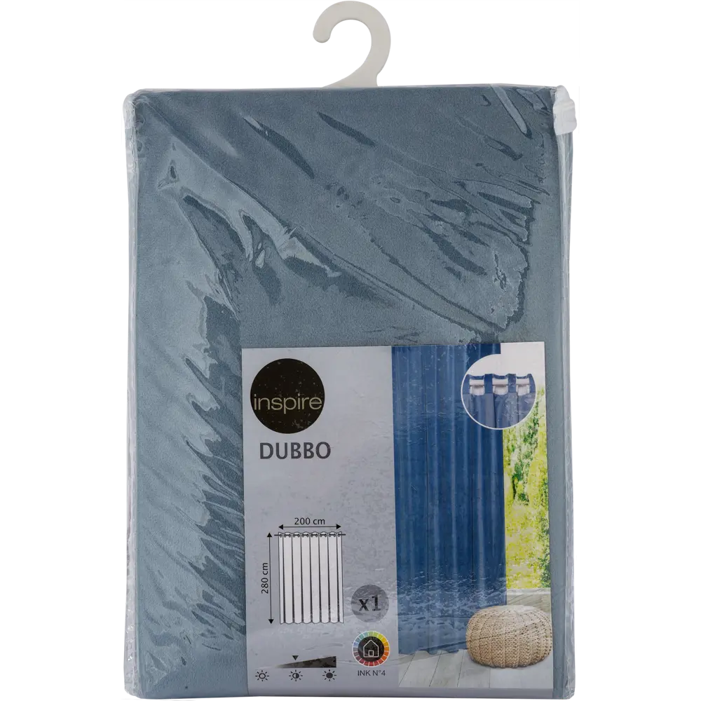 Штора Inspire Dubbo Ink с лентой и петлями 200×280 см - глубокий синий 82112661 STLM-0019349 - Вид №7