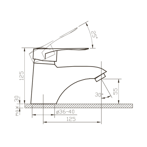 40-04L Boss  Смеситель для умывальника  ARGO kran 4004lboss - Вид №1