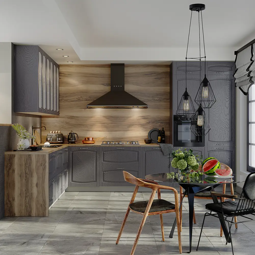 Фасад для кухонного шкафа Петергоф грей 44.7x76.5 см Delinia ID МДФ цвет графит STLM-2098488 - Вид №6