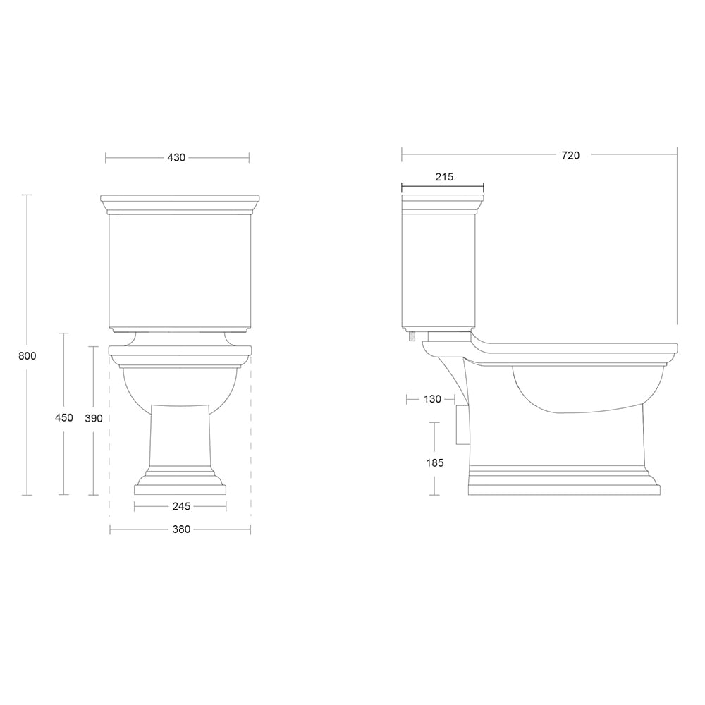 IMSR144 Цистерна с закрытой муфтой и кнопка для фитингов по Рэдклиффу Black Sapphire Imperial  - Вид №3